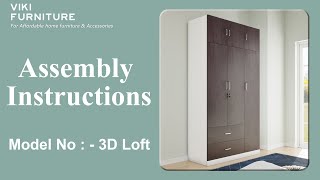 VikiFurniture Wardrobe Loft Assembly Instruction Video  Model Wardrobe With 3 Door Loft [upl. by Stephannie818]