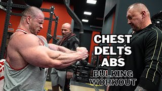 IFBB PRO Bodybuilders CHEST  SHOULDERS  ABS WORKOUT  KRIZO VS Peter Kovac [upl. by Dihahs]