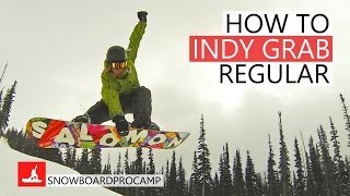 How to Indy Grab  Snowboarding Tricks Regular [upl. by Anaik]