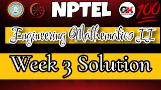 NPTEL Engineering Mathematics 2 Assignment 3 Solution week3 nptel [upl. by Ssilem]