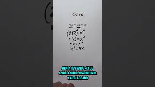 Solving Radical Equationsmatematicas radical equation algebra maths math [upl. by Olinde940]