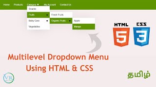 Multilevel Dropdown Menu Using HTML amp CSS in Tamil [upl. by Letizia]