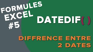 Excel  La formule DATEDIF  Soustraction de dates en jours année mois [upl. by Gustin]