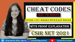 CHEAT CODES  KEC TECHNIQUE  SCORE 125 MARKS  CSIR NET 2021  DEEPSHIKHA GOSWAMI [upl. by Aihseyt]