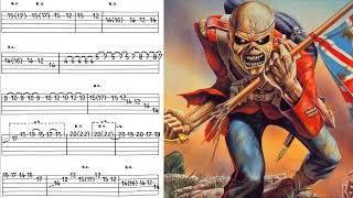 Iron Maiden  The Trooper Guita Solo Style  Tabs  Backing Track Em [upl. by Clarkson]