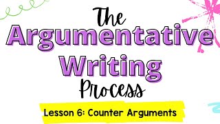 Argumentative Writing Unit  Lesson 6 Counter Arguments [upl. by Kciderf]