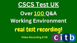 CSCS Card UK  CSCS Test 2023  CSCS Test for Green Card  cscscard  06 working environment [upl. by Dody257]