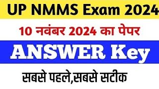 UP NMMS Exam Answer Key 2024  NMMS MAT SAT की Answer Key 2024  NMMS Answer Key By Rk sir [upl. by Shetrit]