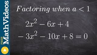 Factoring trinomials when a is greater than 1 then solving 2x2 6x 4  3x2 10x 80 [upl. by Nelson]