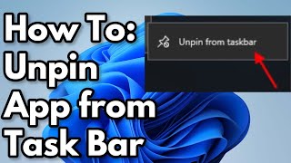 How To Unpin ProgramApps from Task Bar  Windows 1110 2024 [upl. by Ranit]