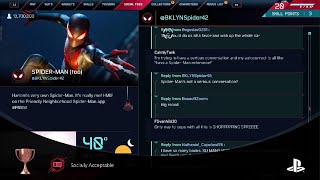 SpiderMan Miles Morales Socially Acceptable BRONZE Trophy Scroll through the entire Social Feed [upl. by Lucic633]