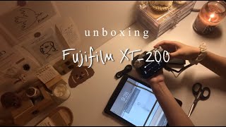 ☁️ fujifilm xt200 unboxing and setting up ☁️  my first digital camera  silver [upl. by Nishi]