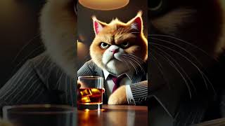 Two cats on a drinking a wine 🍷 cat catman catstory funny catlore cattales catmen sgorts [upl. by Ilanos]