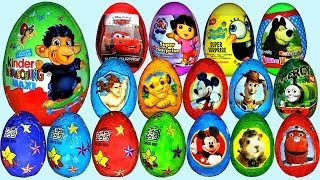 80 Surprise eggs Маша и Медведь Kinder Surprise Mickey Mouse Disney Pixar Cars 2 [upl. by Maddi124]