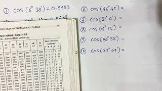 To find values of natural cosines by using logarithmic book [upl. by Oibesue372]