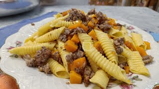 Garganelli ragù di zucca e salsiccia [upl. by Lebazi]