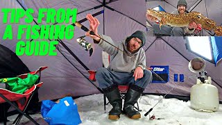 Ice Fishing Lake Simcoe Whitefish Lake Trout amp Burbot in shallow water [upl. by Nilok602]