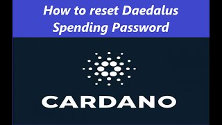 How to reset Daedalus Spending password for Cardano Wallet [upl. by Potter]