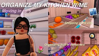 🍓ORGANIZE MY KITCHEN WITH MEgrocery shoppingfridge organizationBloxburg Family roleplaywvoices [upl. by Selby]