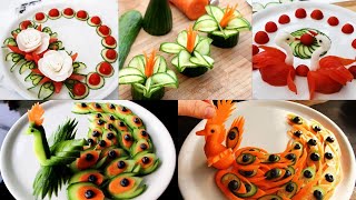 Art In Vegetable amp Fruit Carving  Food Decoration  Party Garnishing [upl. by Aloise828]