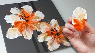 750 2 Flowers with 3 Lines  Easy Painting ideas  Painting for beginners  Designer Gemma77 [upl. by Refotsirc]