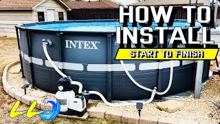 18’ Intex Pool Installation  How To Install A Intex Pool [upl. by Samot]