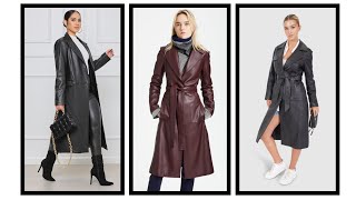 Most Trendy and Stylish Leather Trench Coat for winter season 🤩  Leather Trench Coat for Women 😱 [upl. by Israel983]