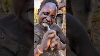 Hadzabe tribe dont Joke with food 😂😋‼️ See How hadzabe boy enjoying his favorite meal hadzabetribe [upl. by Mackey577]