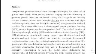 Disentangled Sample Guidance Learning for Unsupervised Person Re Identification [upl. by Bellanca]