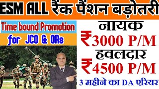 Defence Pensioners news today  JCO amp ORs time bound promotion update  ESM पेंशन ₹4500 तक बढ़ेगी [upl. by Ert249]