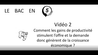 Gains de productivité et croissance économique Le bac en 5 minutes épisode 2 [upl. by Palla]