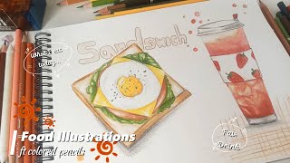 Food Illustration With Kalour Colored Pencils A Delicious Art Vlog [upl. by Head]