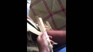 Weaving handle on a Lauhala basket [upl. by Ariel]