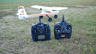 Spektrum DX6 Wireless Trainer Setup and Flight Demo Feat the Hobbyzone Aeroscout 11m RC Plane [upl. by Tjader318]