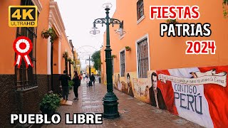 Así luce el casco histórico de Pueblo Libre  Fiestas Patrias 2024  Lima Perú 4K [upl. by Sid]