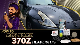 RESTORING my 370z Headlights using 3m ULTRA Headlight Restoration Kit [upl. by Mialliw388]