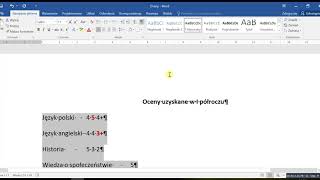 Word cw3 Wyrównujemy kolumny tekstu za pomocą tabulatorów [upl. by Eerac]