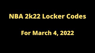 NBA 2k22 Daily Locker Codes for March 4 2022 [upl. by Idaf]