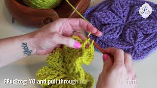 Crochet Basics Front Post DC 2 together FPdc2tog in 60 seconds [upl. by Southard]