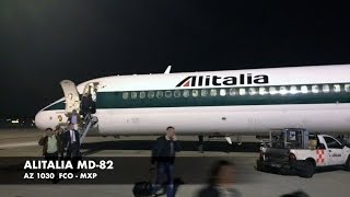 TRIP REPORT  Alitalia MD82  Rome FCO ✈ Milan MXP  quotSorrentoquot Business Class  inflight amp landing [upl. by Anirdnaxela]