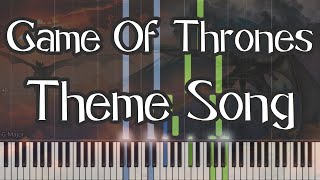 Game Of Thrones Theme Song Piano Tutorial [upl. by Yessydo]