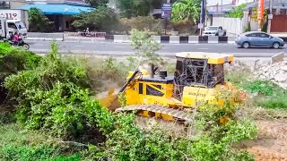 Wonderful LandFilling Nice job Driver SHANTUI use technique skill amp24Ton Dump truck Dumping SoilRock [upl. by Amla]