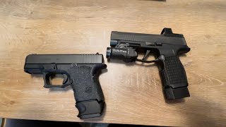 Glock 26 and Sig P365XL Quick tabletop size comparison [upl. by Clarise357]