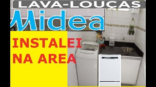 LAVA LOUÇAS NA ÁREA DE SERVIÇO DO APARTAMENTO  MODELO DE 8 SERVIÇOS DA MIDEA BRANCA 127V [upl. by Lehcor514]