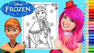 Coloring Anna Frozen Disney Coloring Book Page Prismacolor Colored Pencil  KiMMi THE CLOWN [upl. by Mcadams]