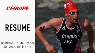 Championnats France Triathlon  Dorian Coninx simpose devant Pierre Le Corre à SaintJeandeMonts [upl. by Hernardo319]