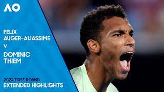 Felix AugerAliassime v Dominic Thiem Extended Highlights  Australian Open 2024 First Round [upl. by Akemor]