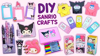 12 DIY SANRIO CRAFTS  Kuromi Stickers  Cinnamoroll Pencil Holder  My Melody Organizer and more [upl. by Winfield839]