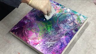 abstrakte Acrylmalerei mit der Spachteltechnik  einfach malen mit dem Malmesser und Acrylfarben [upl. by Ennybor574]