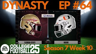 Florida State at 1 Miami Year 7 Week 10 [upl. by Dibbell]